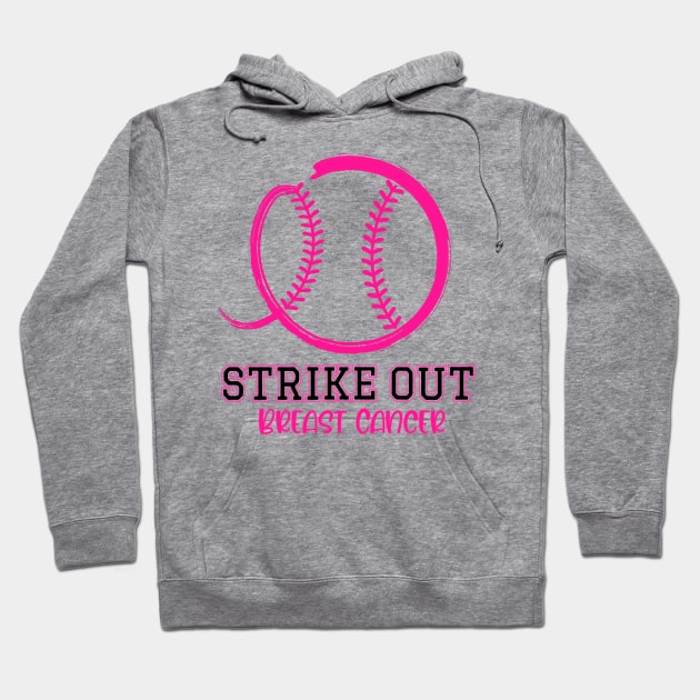 Strike Out Breast Cancer Awareness Baseball Shirts Women Men Hoodie by Gendon Design